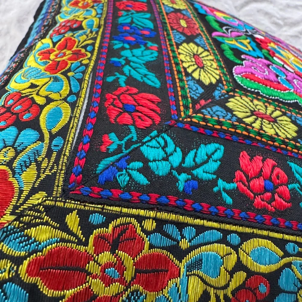 Vintage Miao Hmong Embroidered Pillow 17